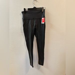 NWT Faux leather Spanx leggings petite M
